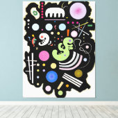 KANDINSKY - VARIEGATED BLACK (Noir bigarré) - 1935 Canvas Afdruk (Insitu (Houten vloer))