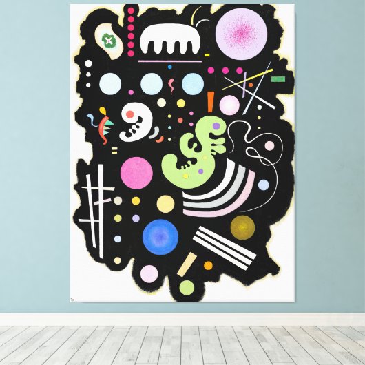 KANDINSKY - VARIEGATED BLACK (Noir bigarré) - 1935 Canvas Afdruk (Insitu (Houten vloer))