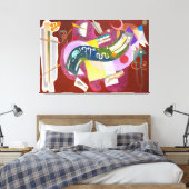 KANDINSKY - VARIEGATED BLACK (Noir bigarré) - 1935 Canvas Afdruk (Insitu (Slaapkamer))