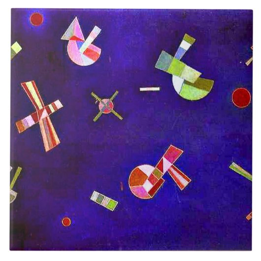 Kandinsky - Vaste vlucht, kleurrijke abstracte kun Tegeltje (Voorkant)