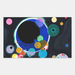 Kandinsky Verscheidene Circles Abstract Rechthoekige Sticker