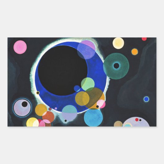 Kandinsky Verscheidene Circles Abstract Rechthoekige Sticker (Voorkant)