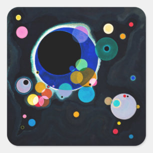 Kandinsky Verscheidene Circles Abstract Vierkante Sticker