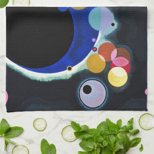 Kandinsky Verscheidene Circles Artwork Theedoek (Gevouwen)