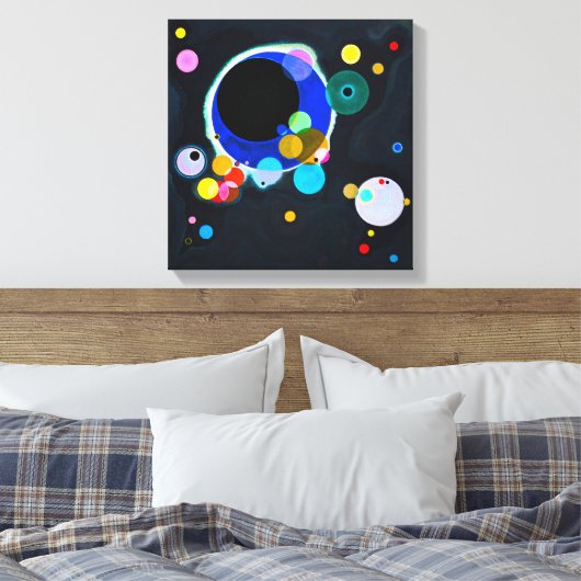 Kandinsky Verscheidene Circles Canvas Print (Insitu (Slaapkamer))