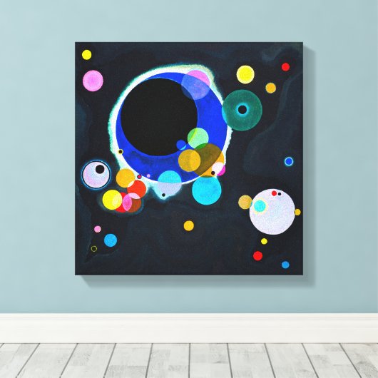 Kandinsky Verscheidene Circles Canvas Print (Insitu (Houten vloer))