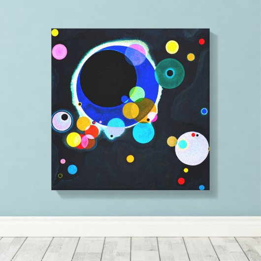 Kandinsky Verscheidene Circles Canvas Print (Insitu (Houten vloer))
