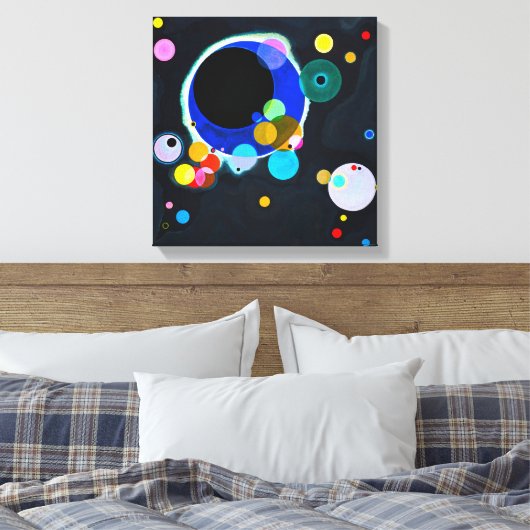 Kandinsky Verscheidene Circles Canvas Print (Insitu (Slaapkamer))