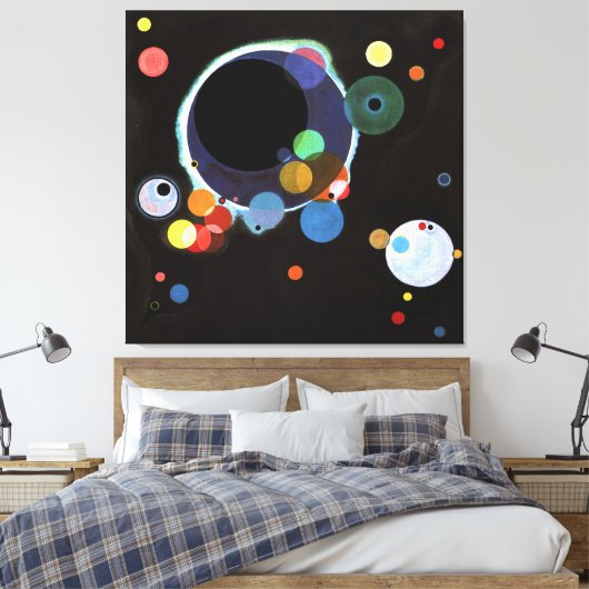 Kandinsky - Verscheidene cirkels Canvas Afdruk (Insitu (Slaapkamer))