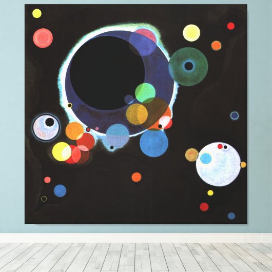 Kandinsky - Verscheidene cirkels Canvas Afdruk (Insitu (Houten vloer))