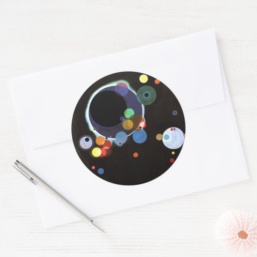 Kandinsky - Verscheidene cirkels Ronde Sticker (Envelop)