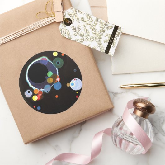 Kandinsky - Verscheidene cirkels Ronde Sticker (Geschenken)
