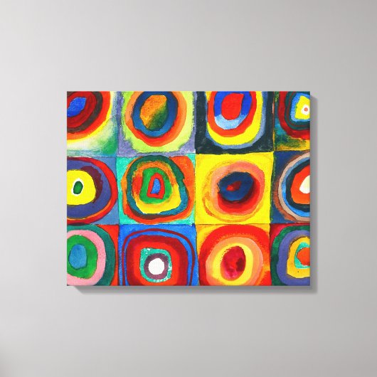 KANDINSKY - Vierkanten met Concentrische Cirkels ( Canvas Afdruk (Voorkant)