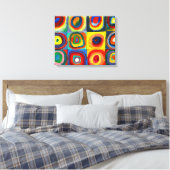 KANDINSKY - Vierkanten met Concentrische Cirkels ( Canvas Afdruk (Insitu (Slaapkamer))