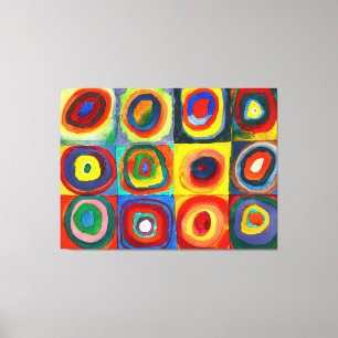 KANDINSKY - Vierkanten met Concentrische Cirkels ( Canvas Afdruk