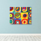 KANDINSKY - Vierkanten met Concentrische Cirkels ( Canvas Afdruk (Insitu (Houten vloer))