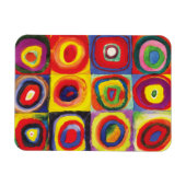 Kandinsky-vierkanten met concentrische cirkels, magneet (Horizontaal)