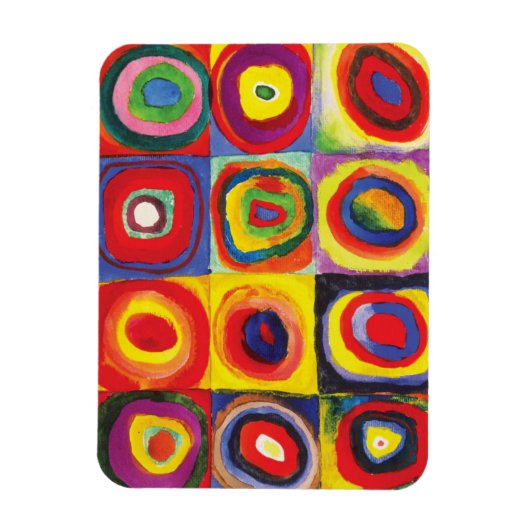 Kandinsky-vierkanten met concentrische cirkels, magneet (Verticaal)