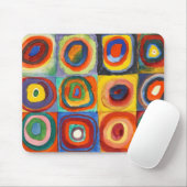 Kandinsky - Vierkanten met concentrische cirkels Muismat (Met muis)