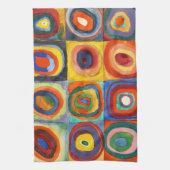 Kandinsky - Vierkanten met concentrische cirkels Theedoek (Verticaal)