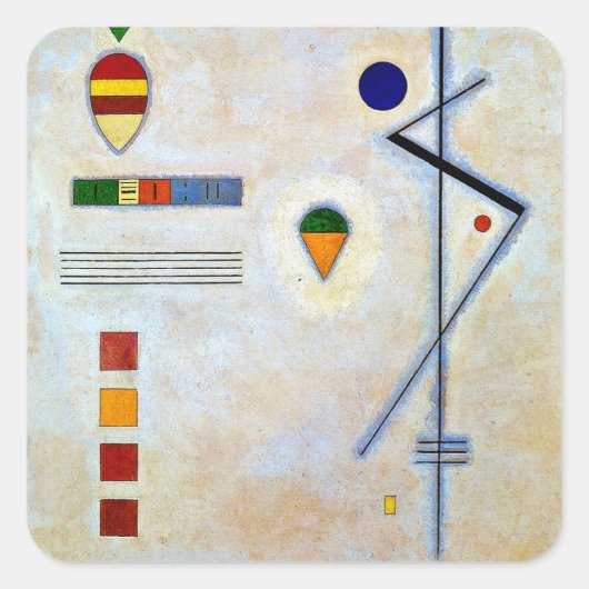Kandinsky - Von-Zu, beroemd abstract kunstwerk Vierkante Sticker (Voorkant)