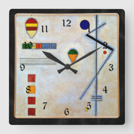 Kandinsky - Von-Zu, kleurrijk abstract kunstwerk Vierkante Klok