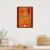 Kandinsky - vrolijke, abstracte schilderij, poster (Keuken)