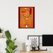 Kandinsky - vrolijke, abstracte schilderij, poster (Thuiskantoor)