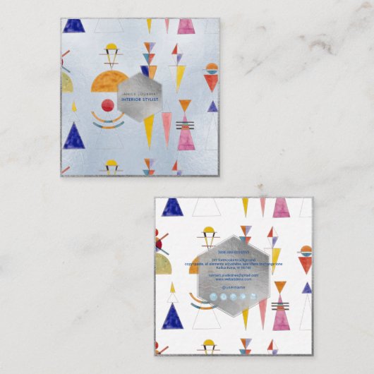 Kandinsky, Waterverf, Schetspoort van Kiev Vierkante Visitekaartje (Voorkant / Achterkant)