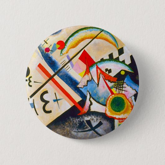 Kandinsky White Cross Button (Voorkant)