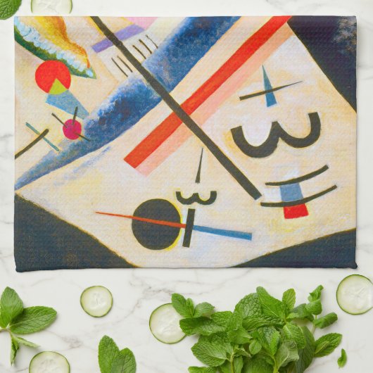 Kandinsky White Cross Theedoek (Gevouwen)