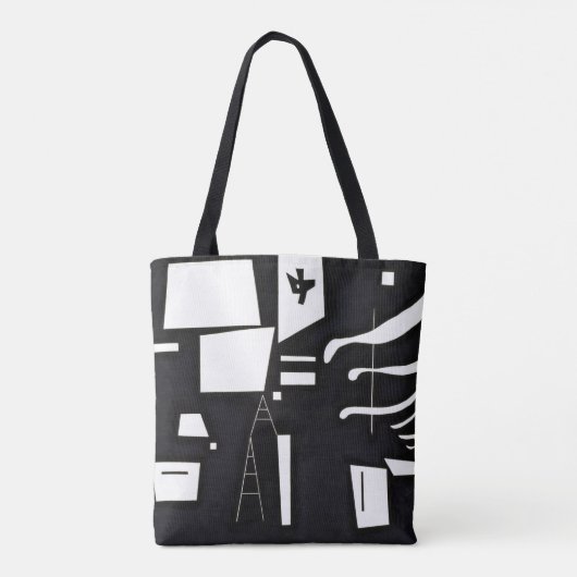 Kandinsky - White - Soft and Hard, Tote Bag (Achterkant)