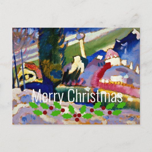 Kandinsky-Winter Landschap met Kerst, Kerstmis Briefkaart (Voorkant)