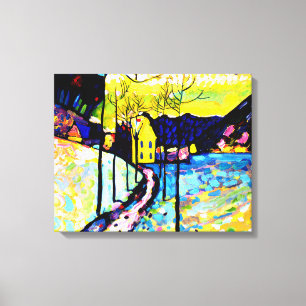 Kandinsky - Winterlandschap Canvas Afdruk