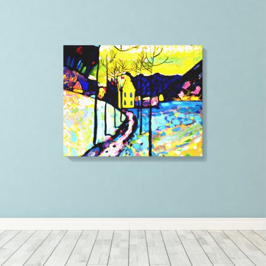 Kandinsky - Winterlandschap Canvas Afdruk (Insitu (Houten vloer))