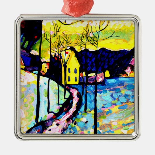 Kandinsky - Winterlandschap Metalen Ornament (Voorkant)