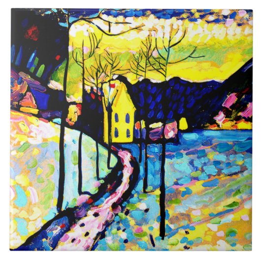 Kandinsky - Winterlandschap Tegeltje (Voorkant)
