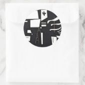 Kandinsky - wit, zacht en hard ronde sticker (Tas)