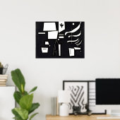 Kandinsky - Wit - Zachte en Harde, Poster (Thuiskantoor)