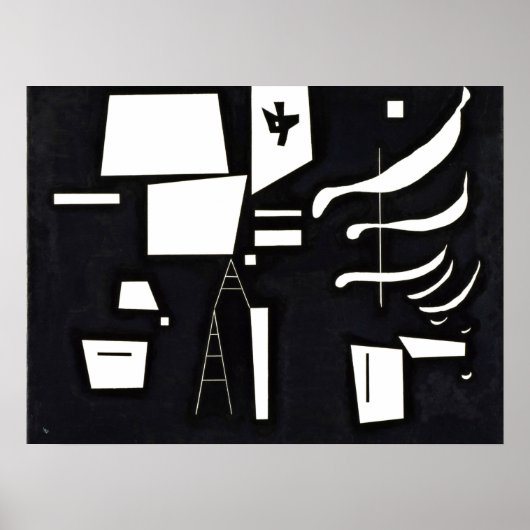 Kandinsky - Wit - Zachte en Harde, Poster (Voorkant)