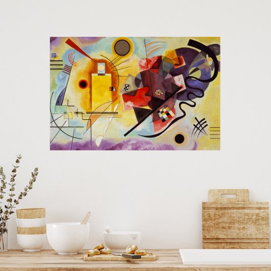 Kandinsky Yellow Red Blue Abstract Canvas schilder Poster (Keuken)