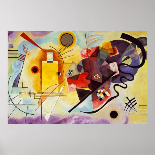 Kandinsky Yellow Red Blue Abstract Canvas schilder Poster (Voorkant)