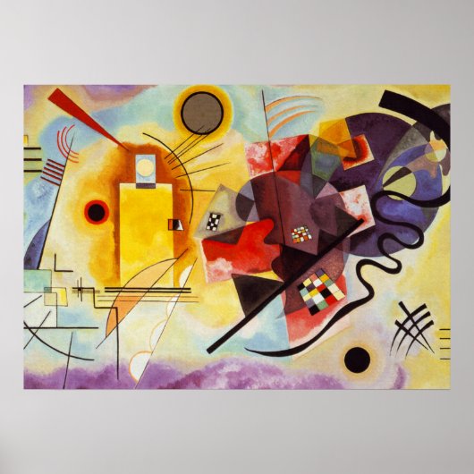 Kandinsky Yellow Red Blue Abstract Canvas schilder Poster (Voorkant)