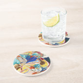 Kandinsky Yellow Red Blue Abstract schilderend mod Zandsteen Onderzetter (Zijkant)