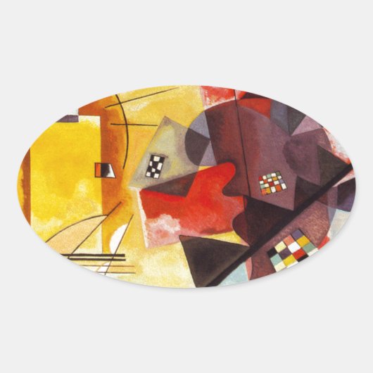 Kandinsky Yellow Red Blue Ovale Sticker (Voorkant)