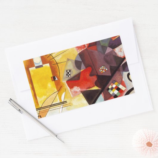 Kandinsky Yellow Red Blue Rechthoekige Sticker (Envelop)