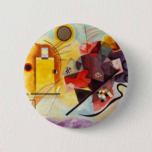 Kandinsky Yellow Red Blue Ronde Button 5,7 Cm (Voorkant)