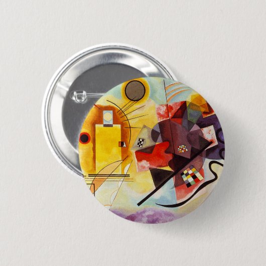 Kandinsky Yellow Red Blue Ronde Button 5,7 Cm (Voorkant /achterkant)