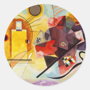 Kandinsky Yellow Red Blue Ronde Sticker