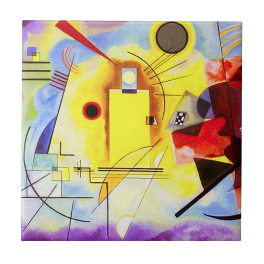 Kandinsky Yellow Red Blue Tile Tegeltje (Voorkant)
